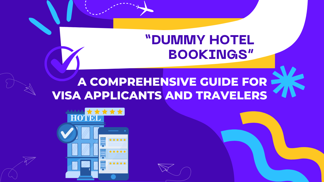 A dummy hotel booking confirmation document displayed on a laptop screen, symbolizing proof of accommodation for visa applications.