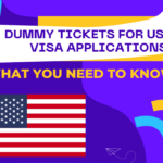 A sample dummy ticket for a US visa application, displaying essential flight details such as departure and arrival locations, flight number, travel dates, and passenger name. This temporary flight reservation serves as proof of onward travel, often required by US embassies and consulates during the visa application process. The ticket is not a fully paid booking but provides a verifiable itinerary to support visa approval.