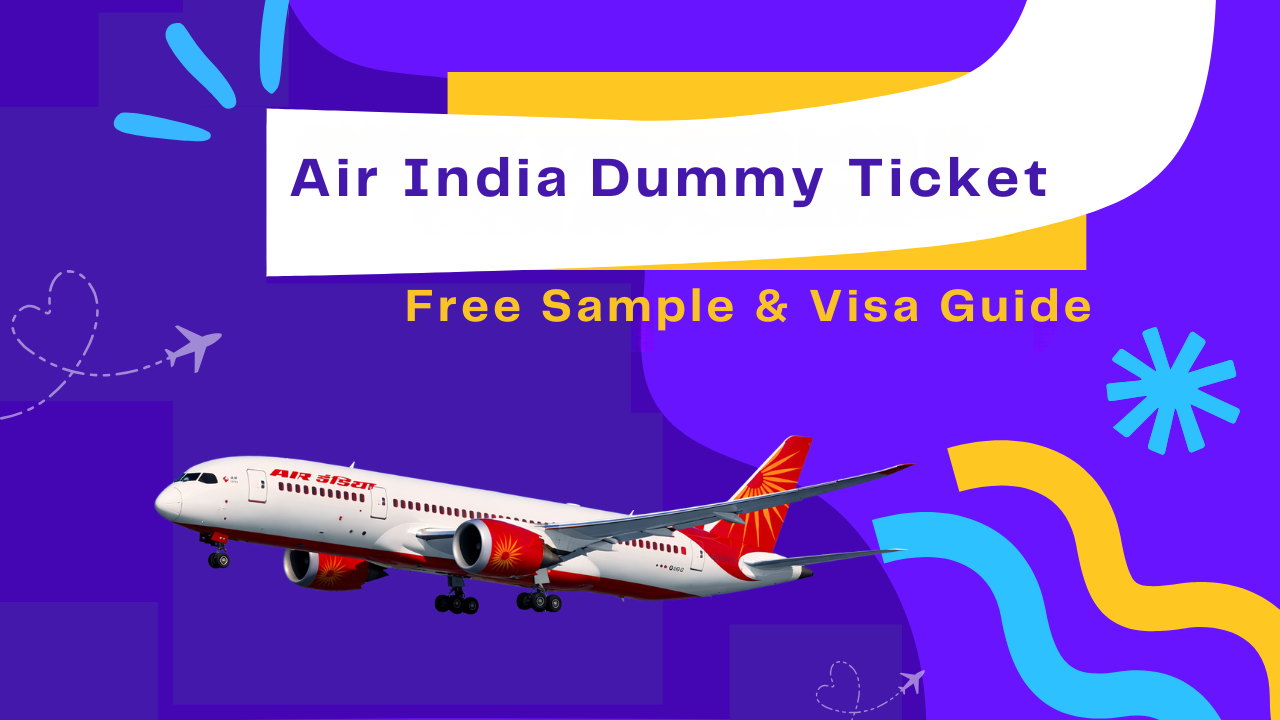 air india dummy ticket pdf sample for visa application